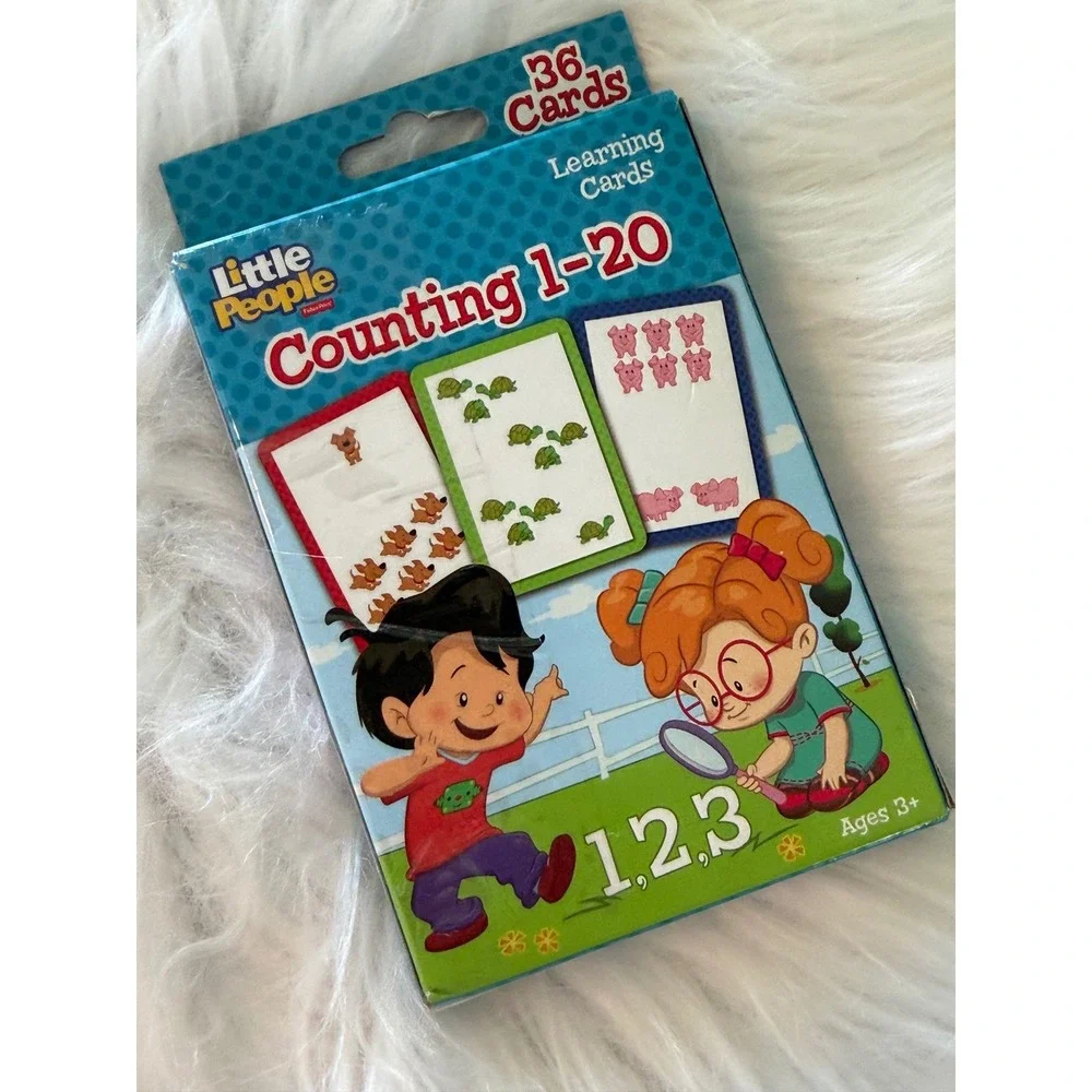 Fisher Price Little People Counting 1-20 Learning Cards 36 Flash Cards Ages 3+